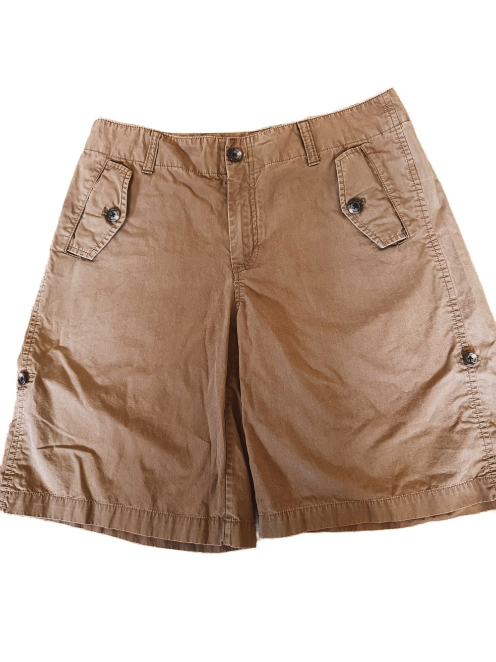 Lauren Ralph Lauren Brown Utility Cargo Bermuda Shorts Size 6 Mid Rise Roll Tab